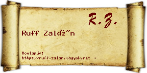Ruff Zalán névjegykártya